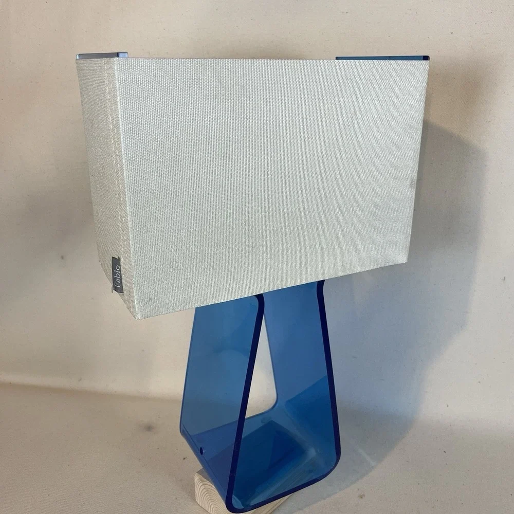 Pablo Blue Acrylic Tube Top Lamp NO Inners- Base/Shade Only Modern Funky‎ Cool